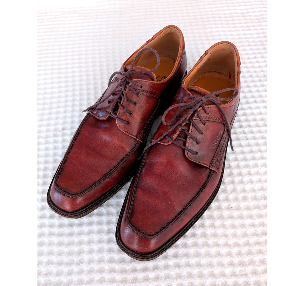 ECCO Windsor Extra Width Brown Leather Oxford Shoes Men's EU 43